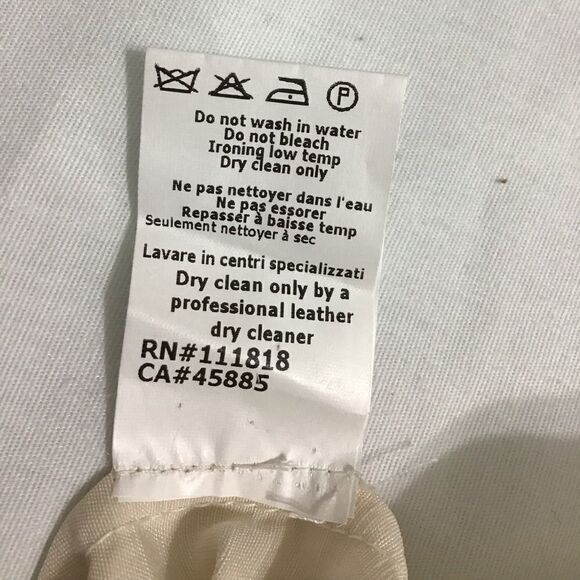 Michael Kors Beige Linen Silk Blend Leather Trim Utility Chore Jacket Size 8 - Picture 13 of 13